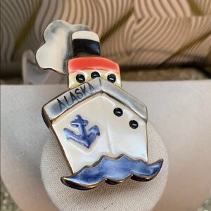 Alaska Ship Brooch